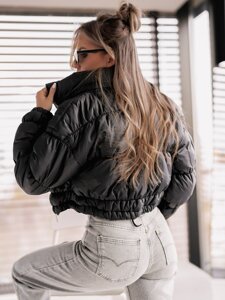 Bolf Damen Gepolsterte Übergangsjacke Schwarz  1250A