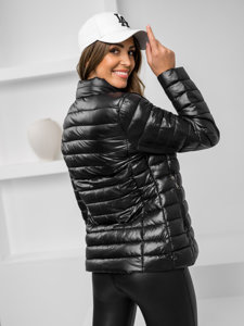 Bolf Damen Gepolsterte Übergangsjacke Schwarz  16M9108