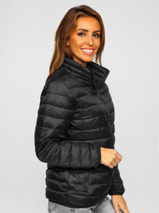 Bolf Damen Gepolsterte Übergangsjacke Schwarz  23037