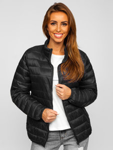 Bolf Damen Gepolsterte Übergangsjacke Schwarz  23037