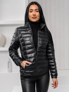 Bolf Damen Gepolsterte Übergangsjacke Schwarz  5M706A