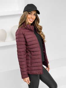 Bolf Damen Gepolsterte Übergangsjacke Weinrot  16M9109