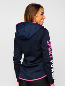 Bolf Damen Gepolsterte Übergangsjacke mit Kapuze Dunkelblau  KSW4008