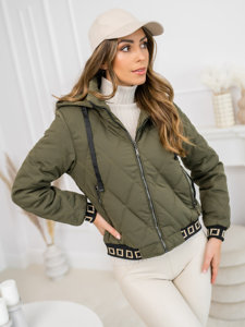 Bolf Damen Gepolsterte Übergangsjacke mit Kapuze Khaki  16M9085