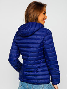 Bolf Damen Gepolsterte Übergangsjacke mit Kapuze Mittelblau  M23036