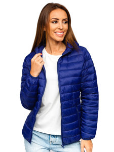 Bolf Damen Gepolsterte Übergangsjacke mit Kapuze Mittelblau  M23036