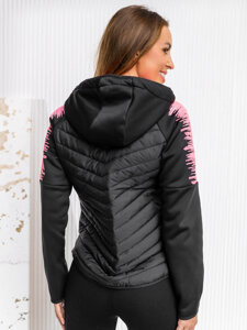 Bolf Damen Gepolsterte Übergangsjacke mit Kapuze Schwarz  KSW4007A1