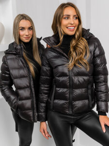 Bolf Damen Gepolsterte Winterjacke mit Kapuze Schokoladenbraun 5M782A