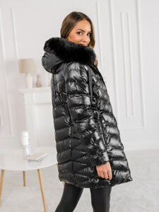 Bolf Damen Gepolsterte Winterjacke mit Kapuze Schwarz 5M3139