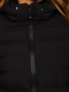 Bolf Damen Gepolsterte Winterjacke mit Kapuze Schwarz  5M769