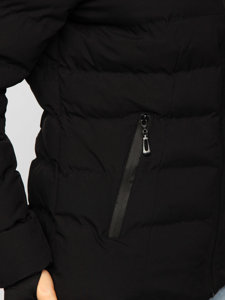 Bolf Damen Gepolsterte Winterjacke mit Kapuze Schwarz  5M769