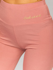 Bolf Damen Gerippte Leggings Rosa  W7501