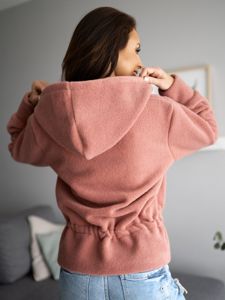 Bolf Damen Jacke Kurzer Mantel mit Kapuze Rosa  9320