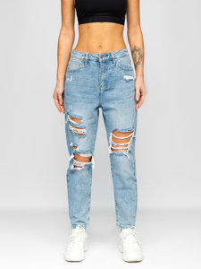 Bolf Damen Jeanshose mom fit Blau  WL2101