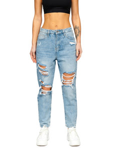 Bolf Damen Jeanshose mom fit Blau  WL2101