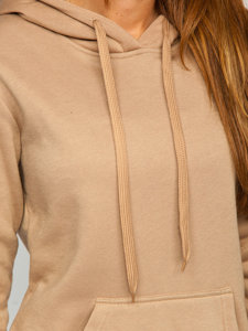 Bolf Damen Kapuzenpullover Lang Beige  YS10003-A