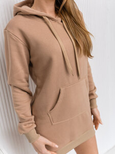 Bolf Damen Kapuzenpullover Lang Beige  YS10003-A