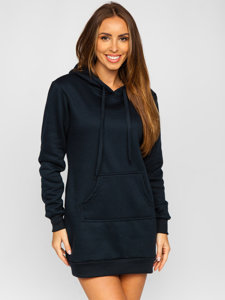 Bolf Damen Kapuzenpullover Lang Dunkelblau  YS10003-A