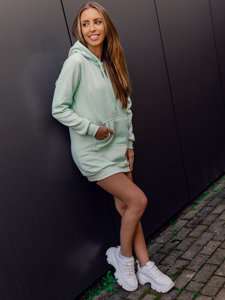 Bolf Damen Kapuzenpullover Lang Mintgrün  YS10003