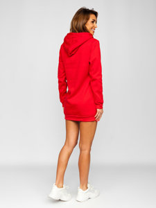 Bolf Damen Kapuzenpullover Lang Rot  YS10003-A