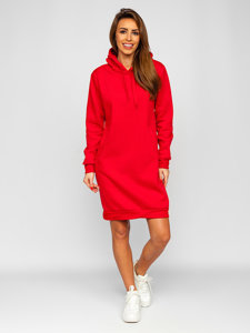 Bolf Damen Kapuzenpullover Lang Rot  YS10005-A