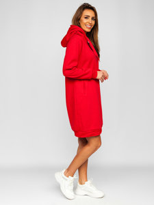 Bolf Damen Kapuzenpullover Lang Rot  YS10005-A