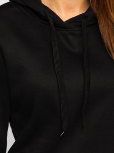 Bolf Damen Kapuzenpullover Lang Schwarz  YS10005-A