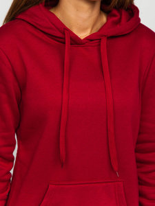 Bolf Damen Kapuzenpullover Lang Weinrot  YS10003-A