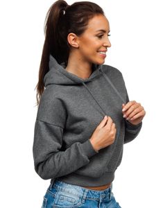 Bolf Damen Kapuzenpullover Schwarzgrau  KSW2019