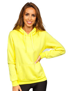 Bolf Damen Kapuzenpullover mit Kängurutasche Gelb-Neon  W02B