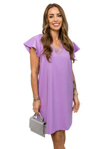 Bolf Damen Kleid mit Spitze Violett  VE45