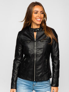 Bolf Damen Kunstlederjacke Schwarz 11Z8010