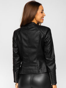 Bolf Damen Kunstlederjacke Schwarz  11Z8029