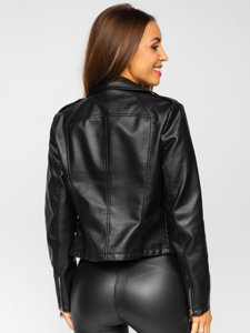 Bolf Damen Kunstlederjacke Schwarz 11Z8036