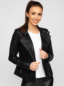 Bolf Damen Kunstlederjacke Schwarz 2052