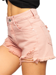 Bolf Damen Kurze Hose Jeansshorts Rosa  A63