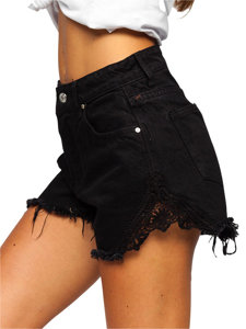 Bolf Damen Kurze Hose Jeansshorts Schwarz  JK688