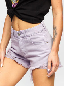 Bolf Damen Kurze Hose Jeansshorts Violett  A63