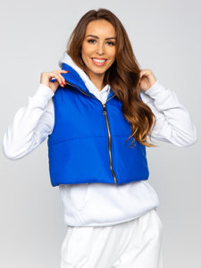 Bolf Damen Kurze Steppweste Blau 82330