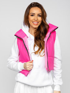 Bolf Damen Kurze Steppweste Rosa 82330