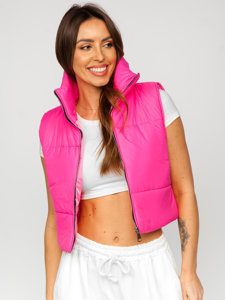 Bolf Damen Kurze Steppweste Rosa 82330