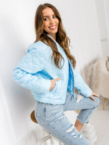 Bolf Damen Kurze Übergangsjacke Puffer Azurblau  82646