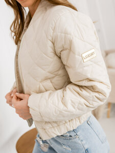 Bolf Damen Kurze Übergangsjacke Puffer Beige  82646