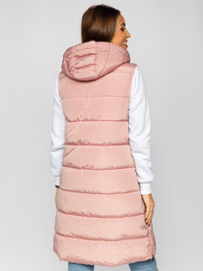 Bolf Damen Lange Steppweste Rosa  81261