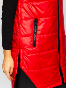 Bolf Damen Lange Steppweste Rot  B0122