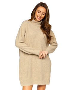 Bolf Damen Langer Pullover Oversize Beige  J51882