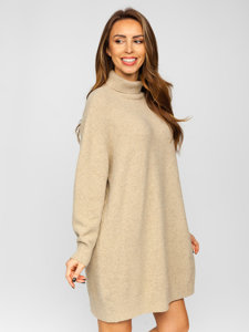 Bolf Damen Langer Pullover Oversize Beige  J51882