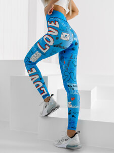 Bolf Damen Leggings Blau  20755