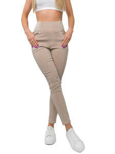 Bolf Damen Leggings Jeggings Beige  S111