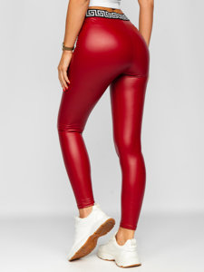 Bolf Damen Leggings Lederimitat Rot  MY16572